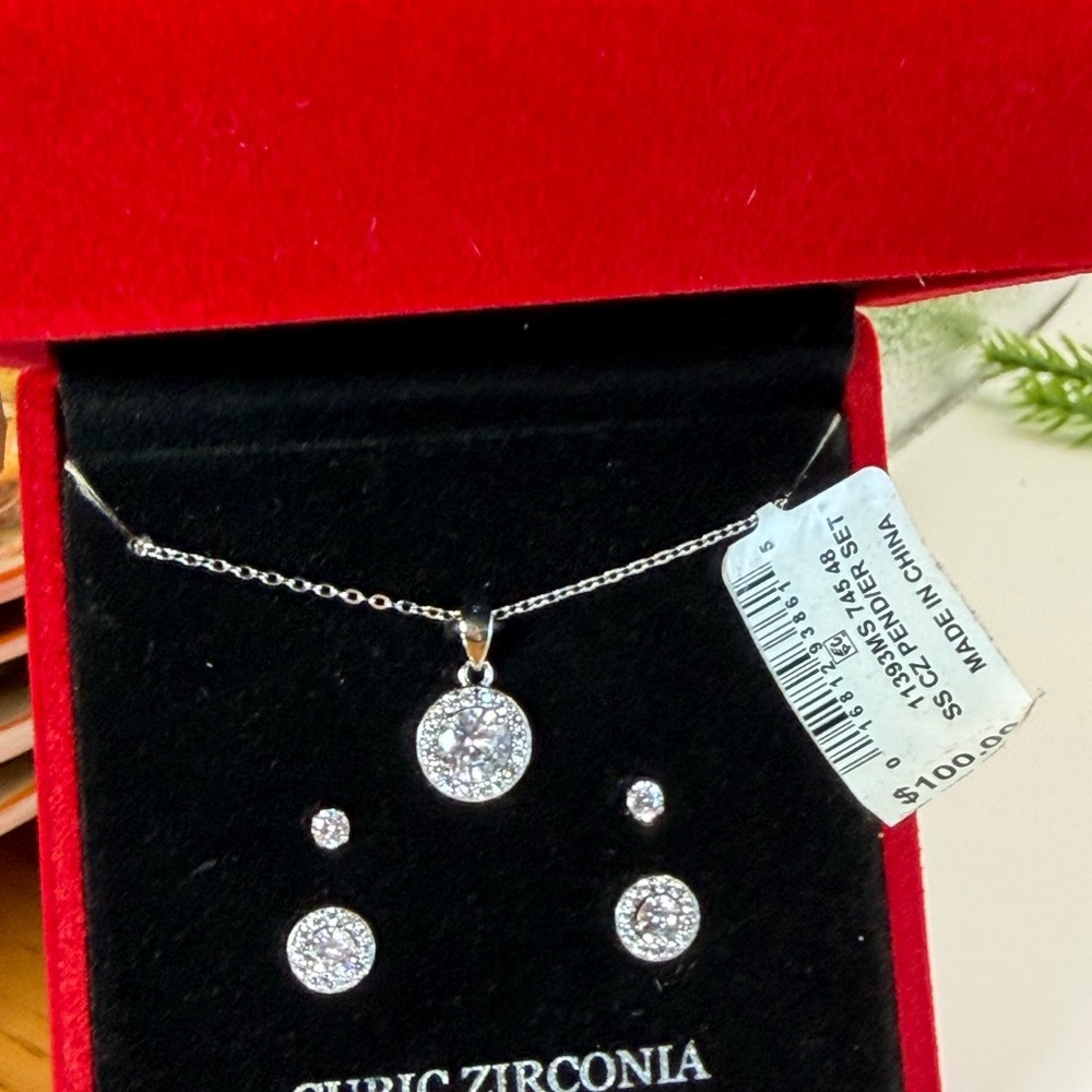 Giani Bernini Sterling Silver Cubic Zirconia Necklace Set - Picture 4 of 7